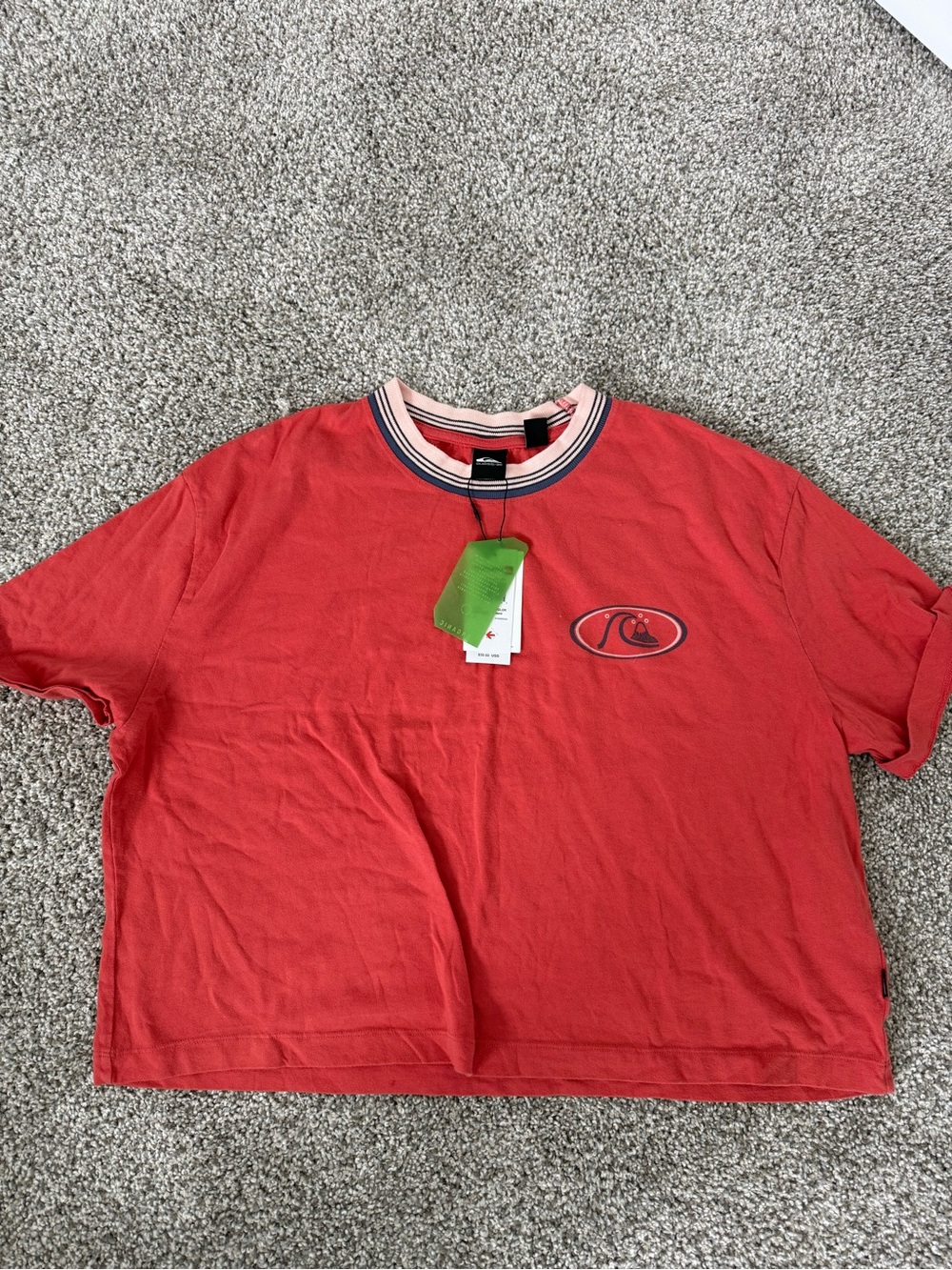 Quiksilver Red Short Sleeve Logo Tee